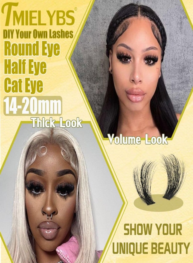 TMIELYBS Thick Lash Clusters Kit 14-20mm Volume Cluster Eyelash Extensions D Curly 200D Individual Lashes 200Pcs Wispy Eyelashes Clusters Kit with Bond&Seal, Tweezers, Waterproof Soft DIY at Home, by TMIELYBS - Image 3